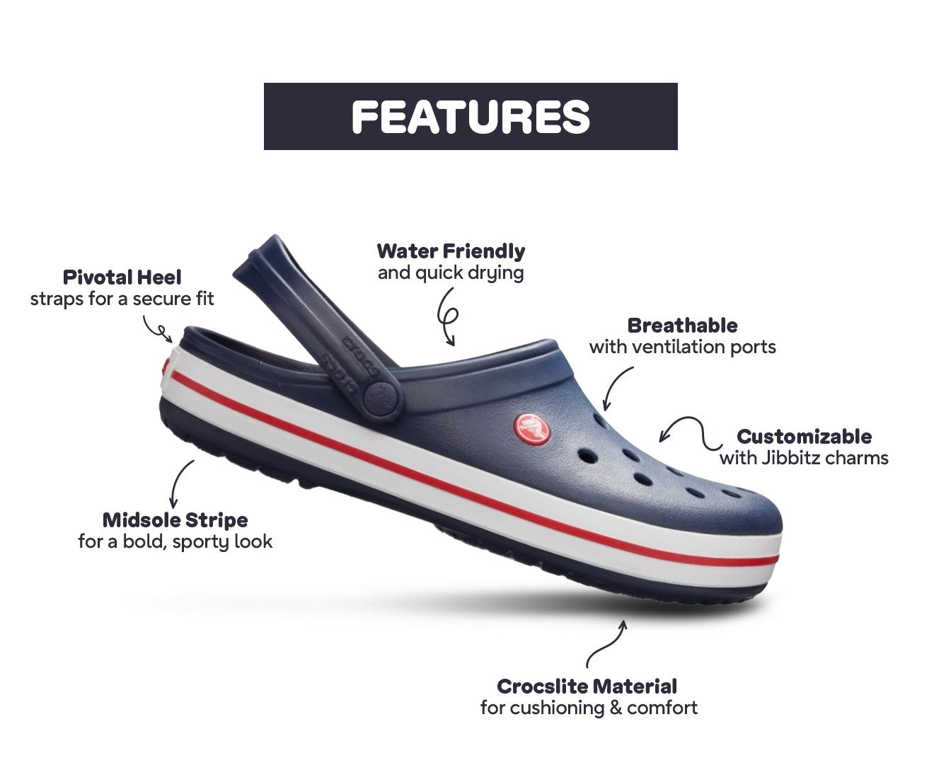 Crocband Charcoal/Ocean Unisex Clog