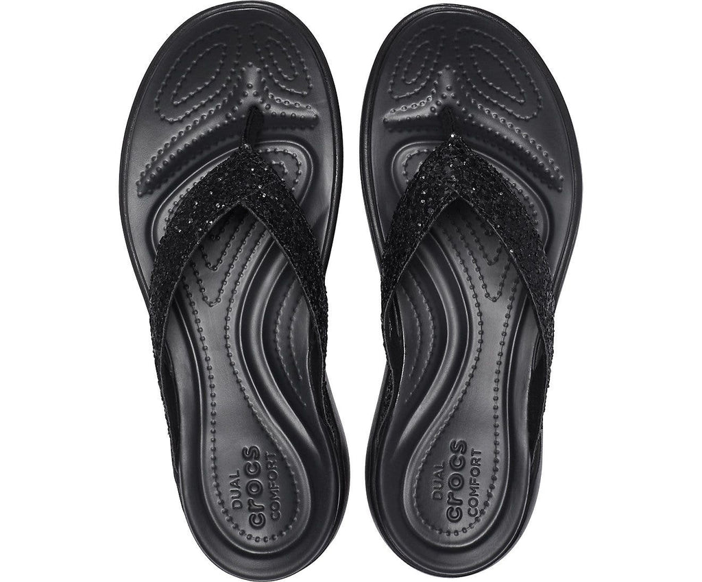 Capri V Glitter Black Women Flip