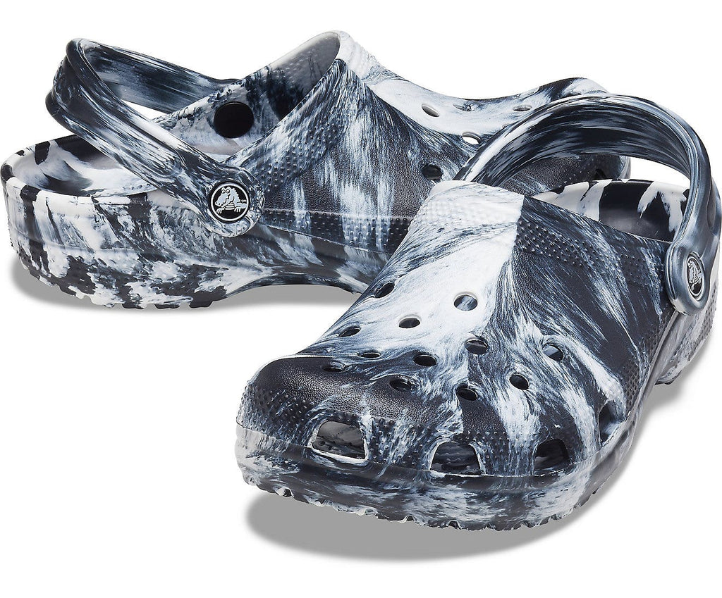 Classic Marbled White/Black Unisex Clog