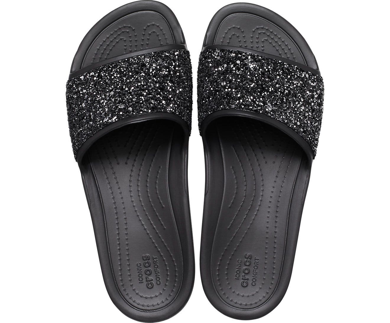 Sloane Glitter Low Black Women Slide