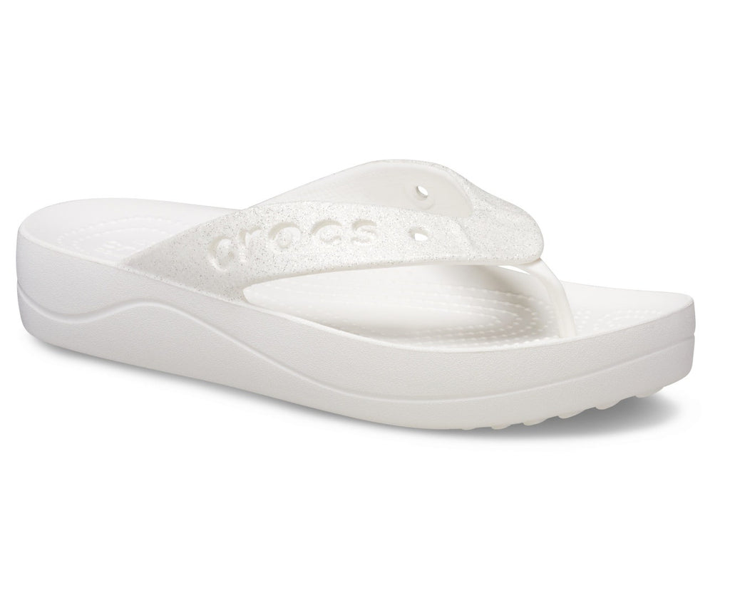 Baya Platform Shimmer Glitter White Women Flip