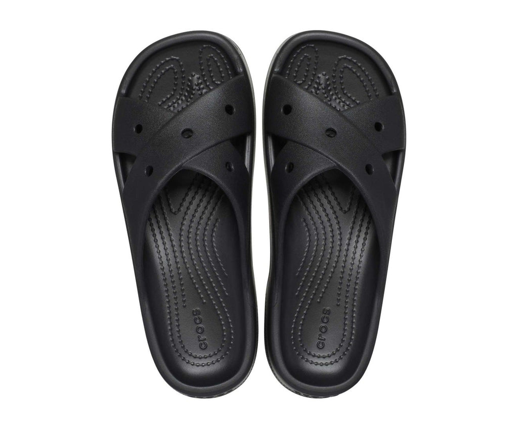 Classic Cross Strap Black Women Slide