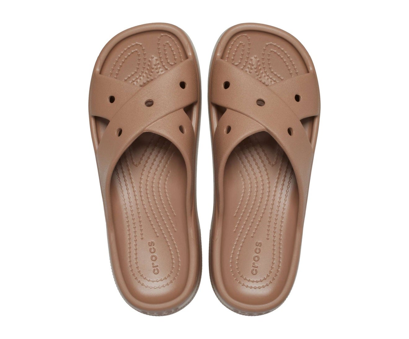 Classic Cross Strap Milk Chocolate Women Slide