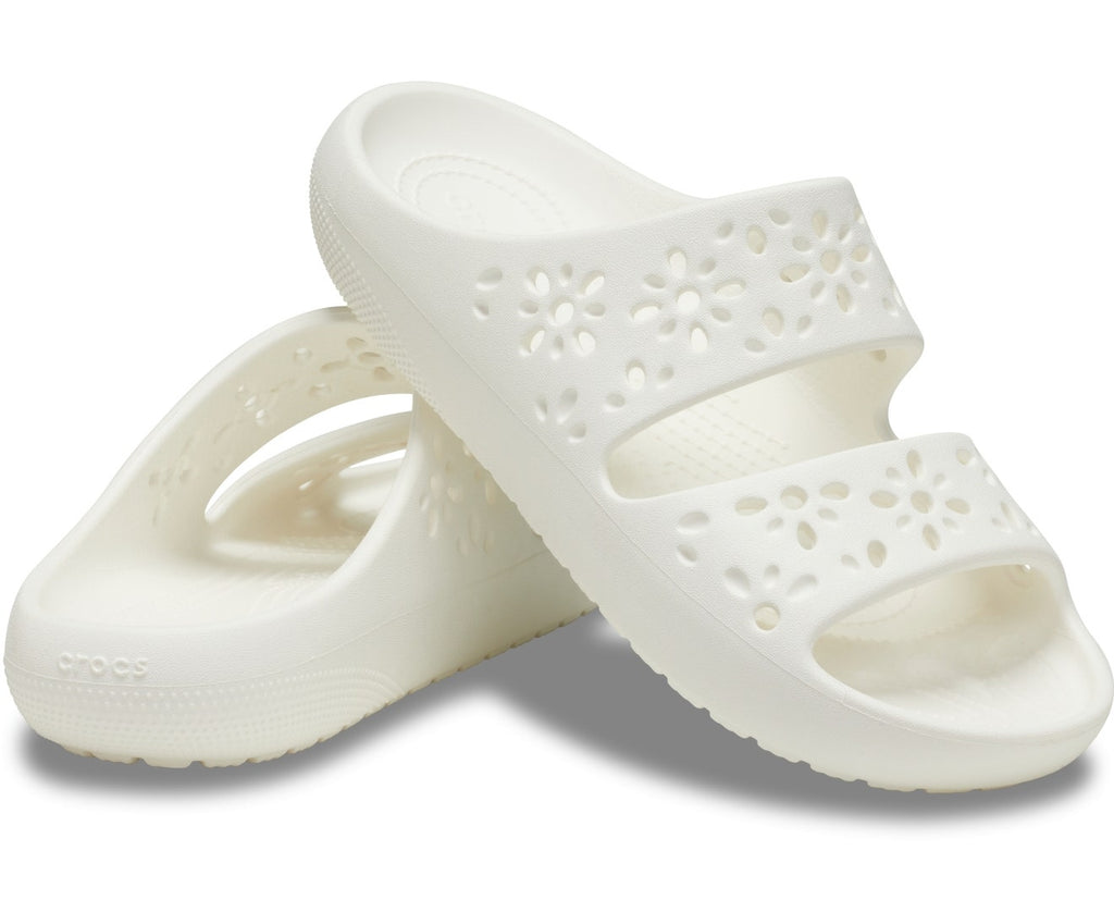 Classic Floral Cutout Chalk Unisex Sandal