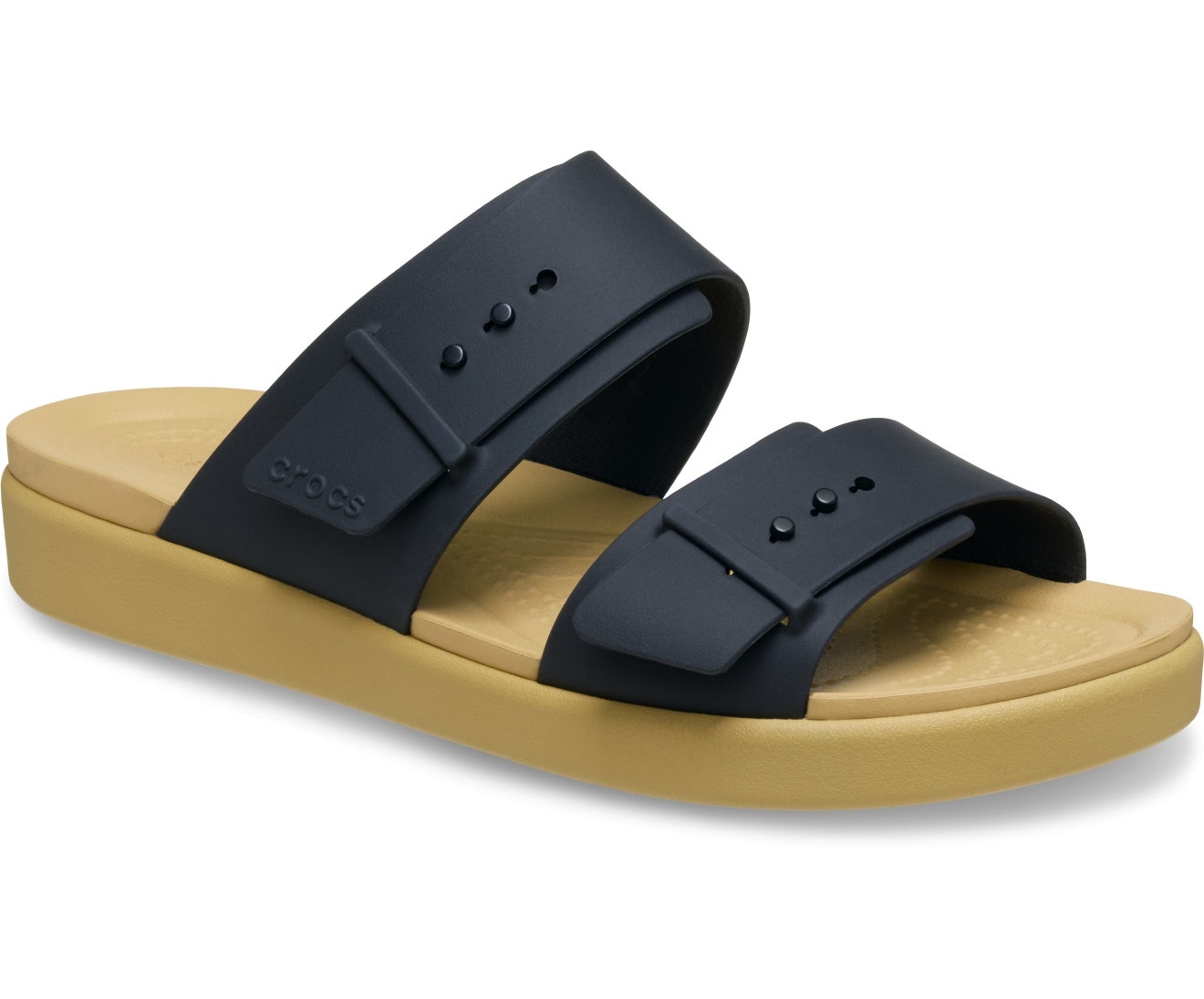 Brooklyn Buckle Low Black/Tan Women Sandal