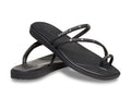 Miami Studded Toe Loop Black Women Sandal