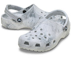 Classic Watercolor Marbled Grey Swirl Unisex Clog