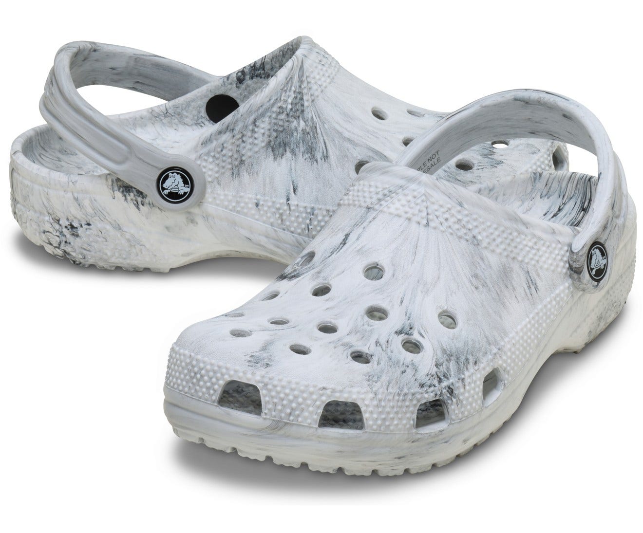 Classic Watercolor Marbled Grey Swirl Unisex Clog