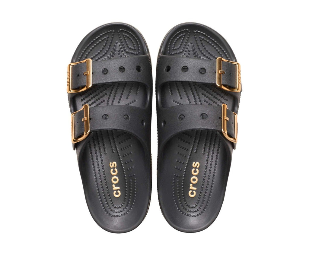 Saturday Metallic Buckle Black Women Sandal
