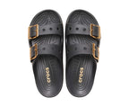 Saturday Metallic Buckle Black Women Sandal