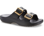 Saturday Metallic Buckle Black Women Sandal