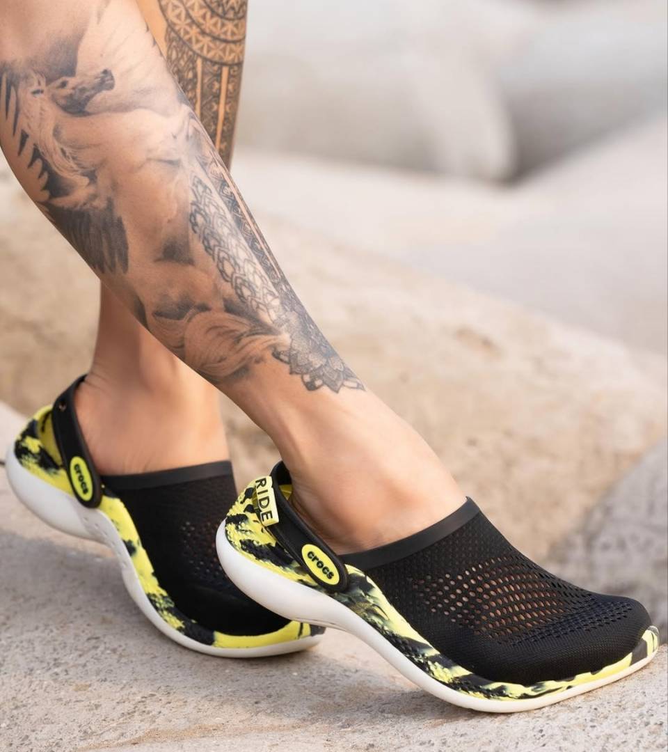 Croc Literide 360 Marbled Black Yellow