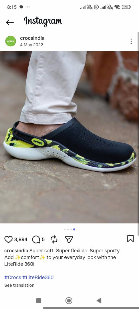Croc Literide 360 Marbled Black Yellow